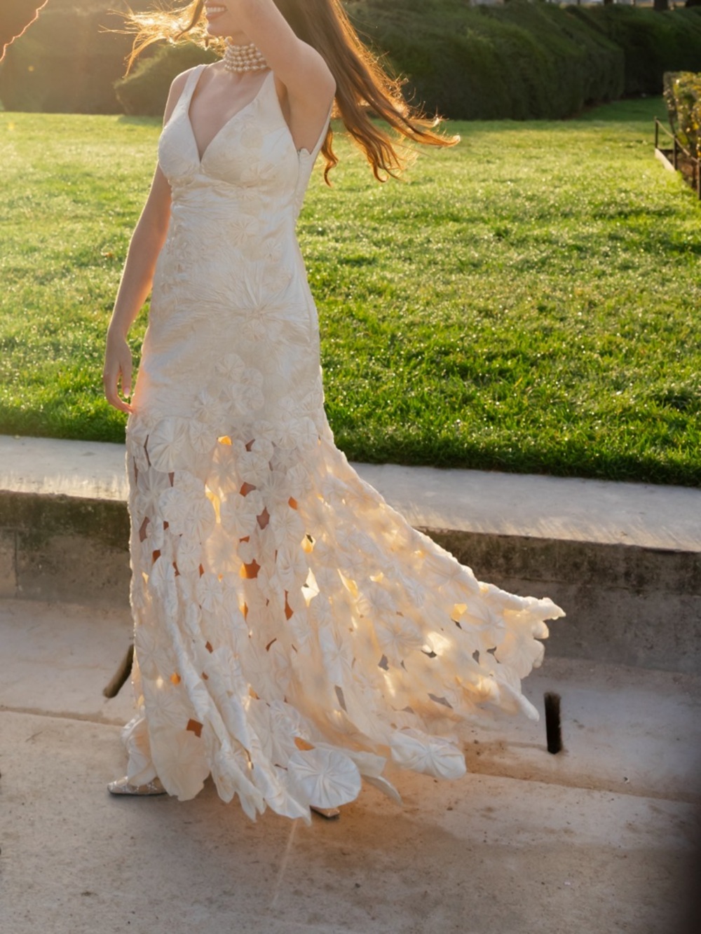Carlos Miele vintage custom couture ivory bridal wedding dress - Picture 4 of 12